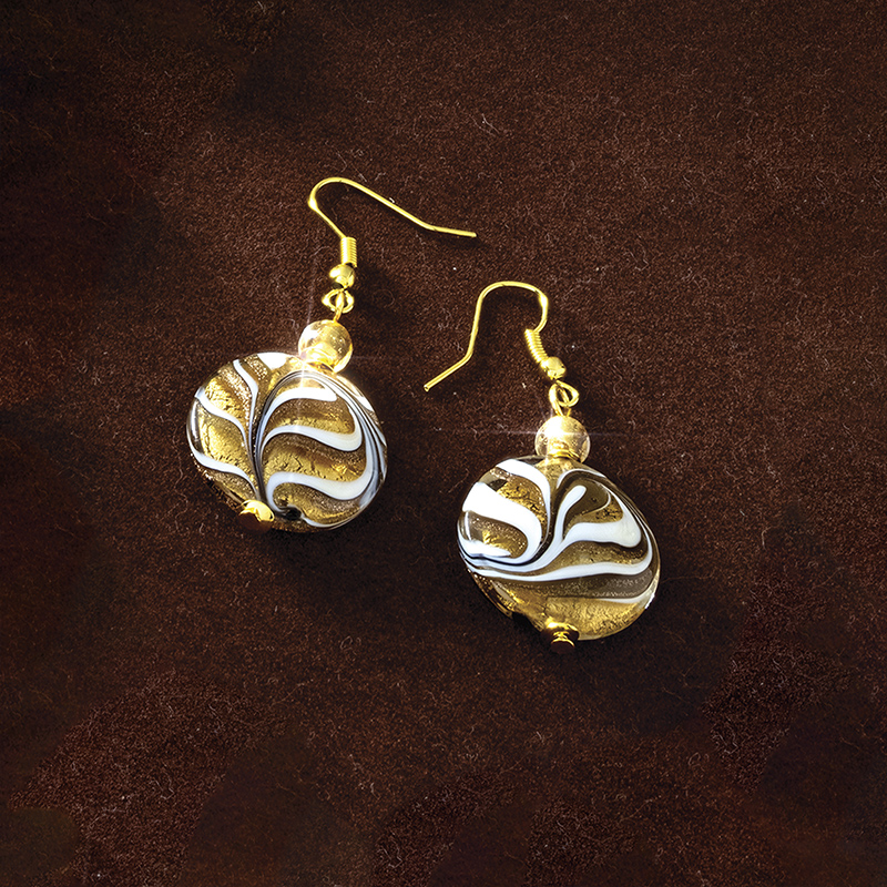 Murano Latte Earrings